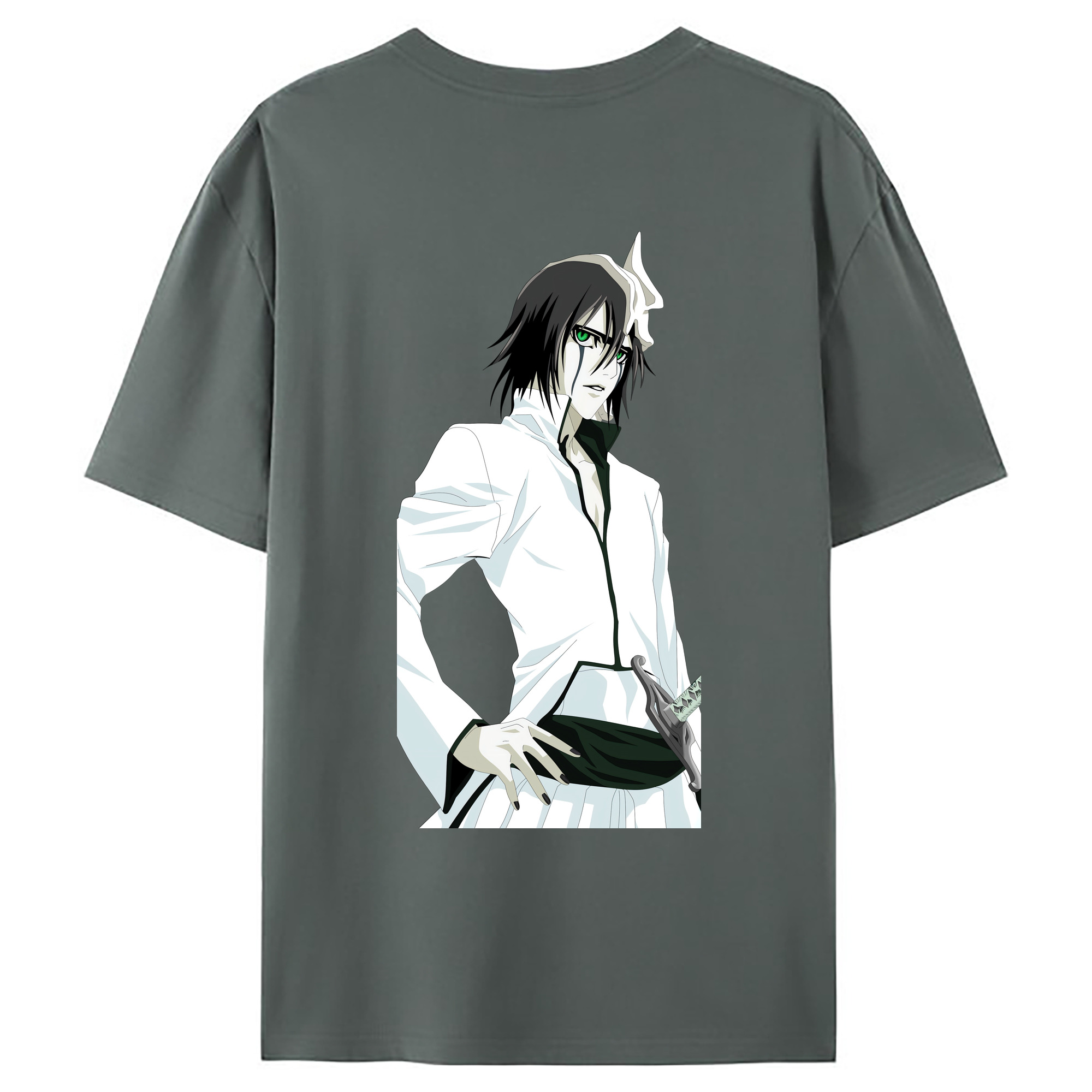 （画像用） ブリーチ ウルキオラ·シファー BLEACH Ulquiorra cifer 綿100％ メンズ半袖Tシャツ（バックプリント） 通気性